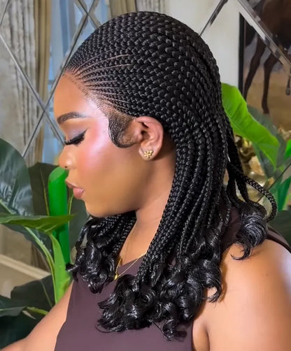 Full Lace Afro Kinky Wigs Gluless Braided Wigs