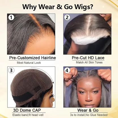 [Glueless Wig] Hair Red Color #99J Straight Wig 4x4 & 5x5  Pre-cut Lace Easy To Wear Glueless Wigs