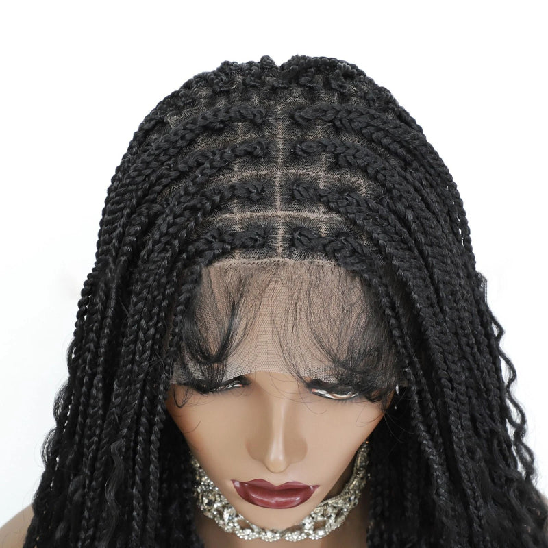 16" Boho Braided Wig 6x6 Lace Front Wig Full Lace Box Braid Wigs