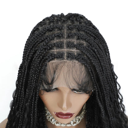 16" Boho Braided Wig 6x6 Lace Front Wig Full Lace Box Braid Wigs