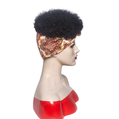 Hot Sexy Kinky Curly Wigs with Printed Headband
