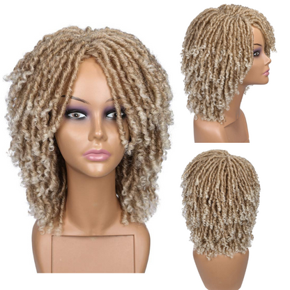 Dreadlock Wig Short Twist Wigs for Black Women Afro Curly Hair