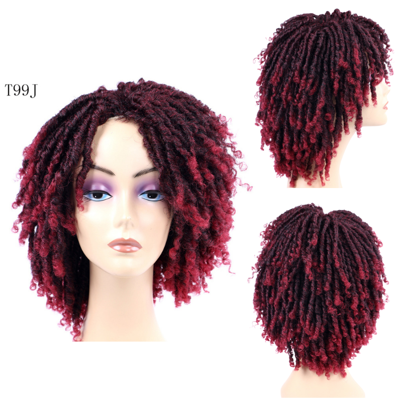 Dreadlock Wig Short Twist Wigs for Black Women Afro Curly Hair