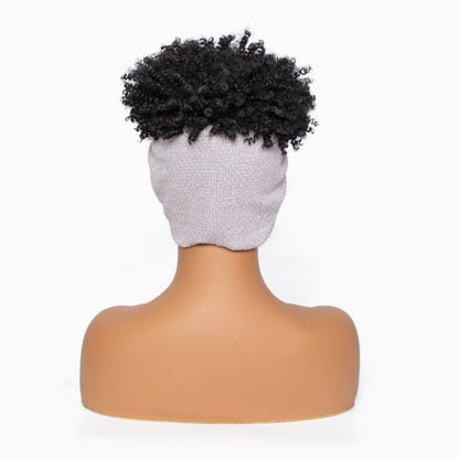 Hot Sexy Kinky Curly Wig with Cross Pink Headband