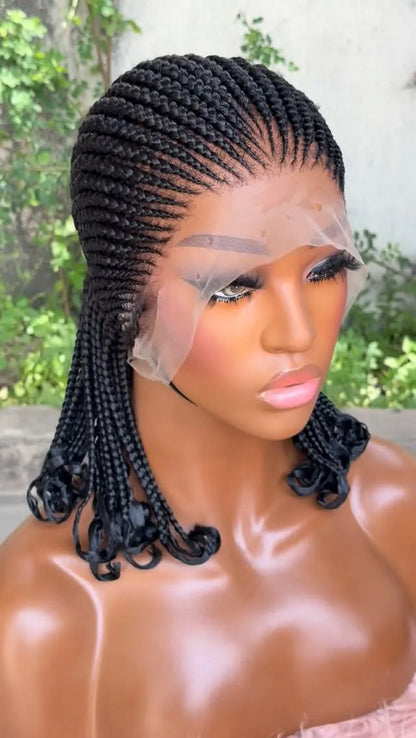 Full Lace Afro Kinky Wigs Gluless Braided Wigs