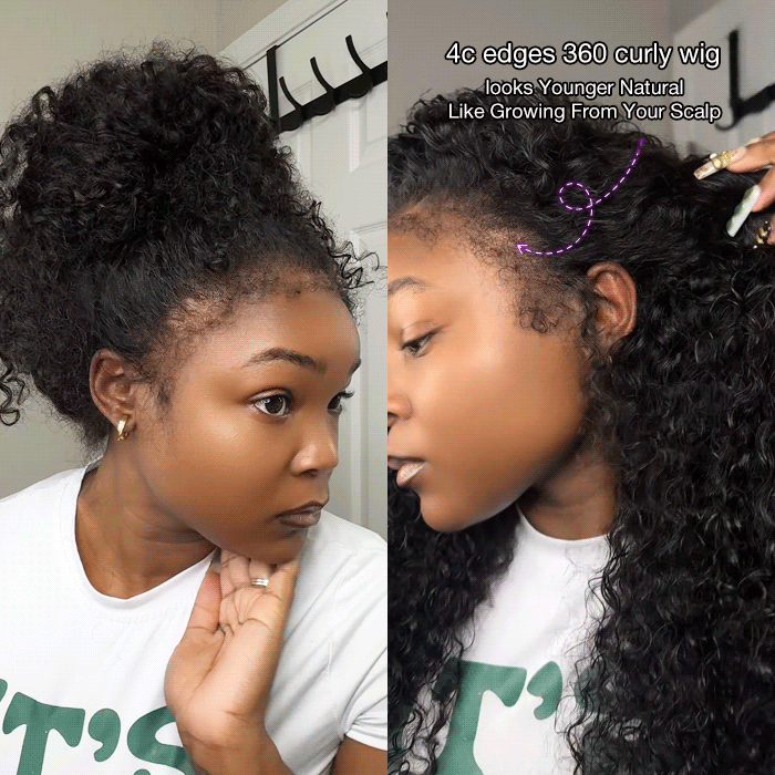 🔥 Limited-Time Sale | 4C Curly Edges Glueless Human Hair Wig – 220% Density