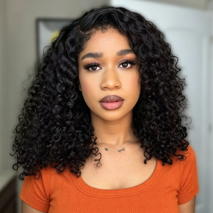🔥 Limited-Time Sale | 4C Curly Edges Glueless Human Hair Wig – 220% Density