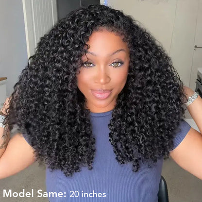 🔥 Limited-Time Sale | 4C Curly Edges Glueless Human Hair Wig – 220% Density