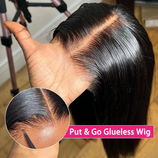 [Glueless Wig]  6x4 HD Lace Glueless Straight Wigs 3D Dome Cap Pre-Cut Wigs for Women