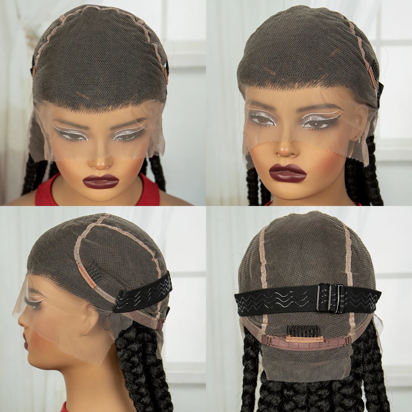 32INCH Cornrow Braided Wigs Full Lace Braids Wig with Baby Hair Lace Frontal Knotless Braided Lace Wig