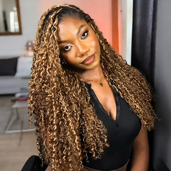 Easy-Install #4/27 Highlight Burmese Curly Crochet Hair