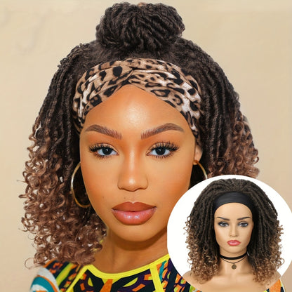 Headband Dreadlock Curly  Locs Crochet Hair  Afro Crochet Twist Braids Hair Wigs