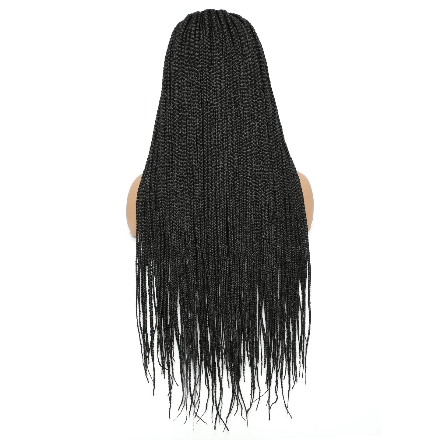 Ice silk Headband 4*4 Front lace long triple braid 550gLace Wig With baby Hair