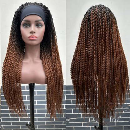Ice Silk Headband Instant Noodles curved three strands Braided wig head set 26-inch African dreadlocks wig head set