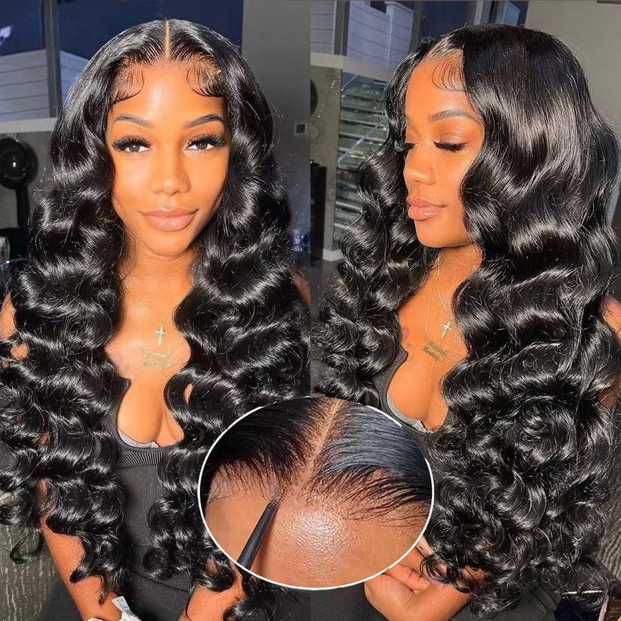 [Glueless Wig]  Loose Wave 6x4 HD Lace Easy To Wear Glueless Wigs  Pre-cut for Beginners  Wigs