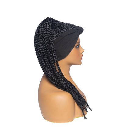 Hot Sexy Kinky Long Curly Braid Black Wig with Black Headband