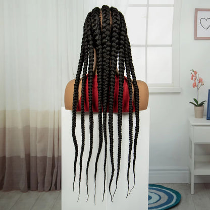 32INCH Cornrow Braided Wigs Full Lace Braids Wig with Baby Hair Lace Frontal Knotless Braided Lace Wig
