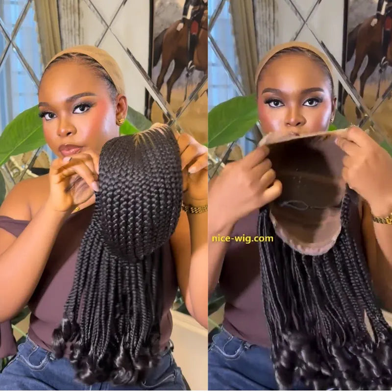 Full Lace Afro Kinky Wigs Gluless Braided Wigs
