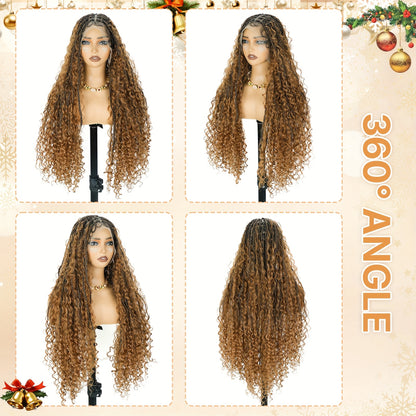 Long Bohemian Knotless Braided Wigs Women Featuring Handmade Wigs
