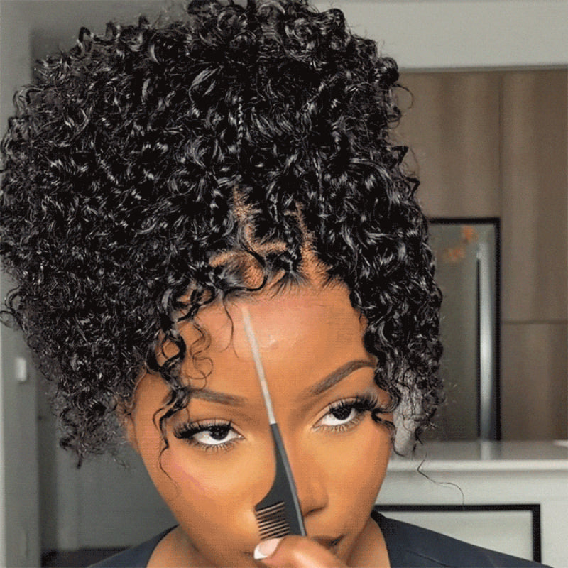 Knotless Boho Braided Curly Wigs Drawstring Full Frontal HD Lace Braided Glueless Wigs