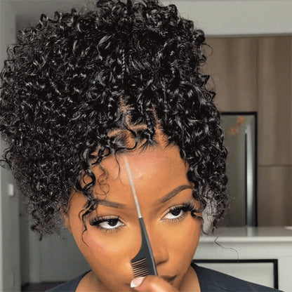 Knotless Boho Braided Curly Wigs Drawstring Full Frontal HD Lace Braided Glueless Wigs