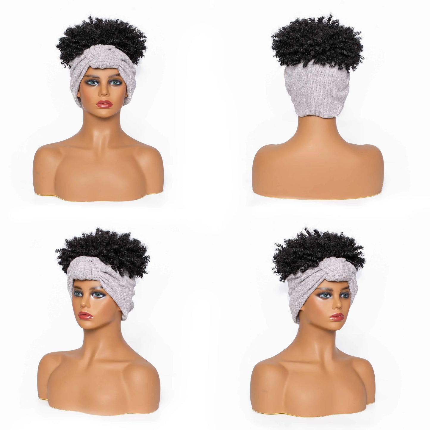 Hot Sexy Kinky Curly Wig with Cross Pink Headband