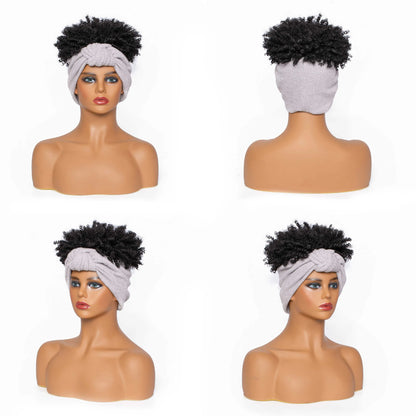 Hot Sexy Kinky Curly Wig with Cross Pink Headband