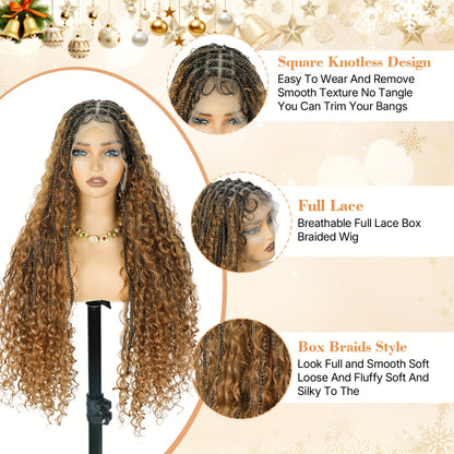 Long Bohemian Knotless Braided Wigs Women Featuring Handmade Wigs