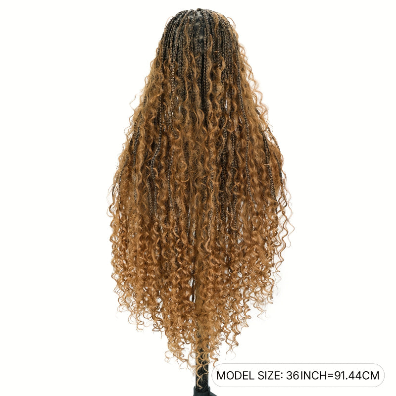 Long Bohemian Knotless Braided Wigs Women Featuring Handmade Wigs