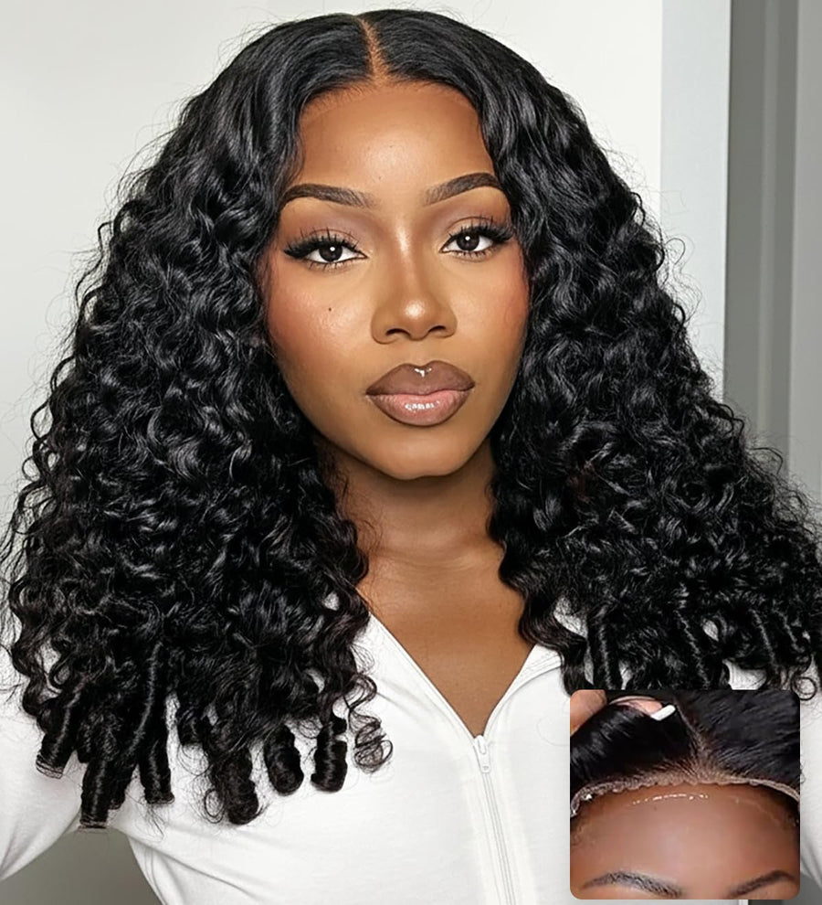 [Glueless Wig]  Hair Ready To Go Burmese Curly Glueless HD 6X4 Pre-cut  Lace Closure 100%  Wig