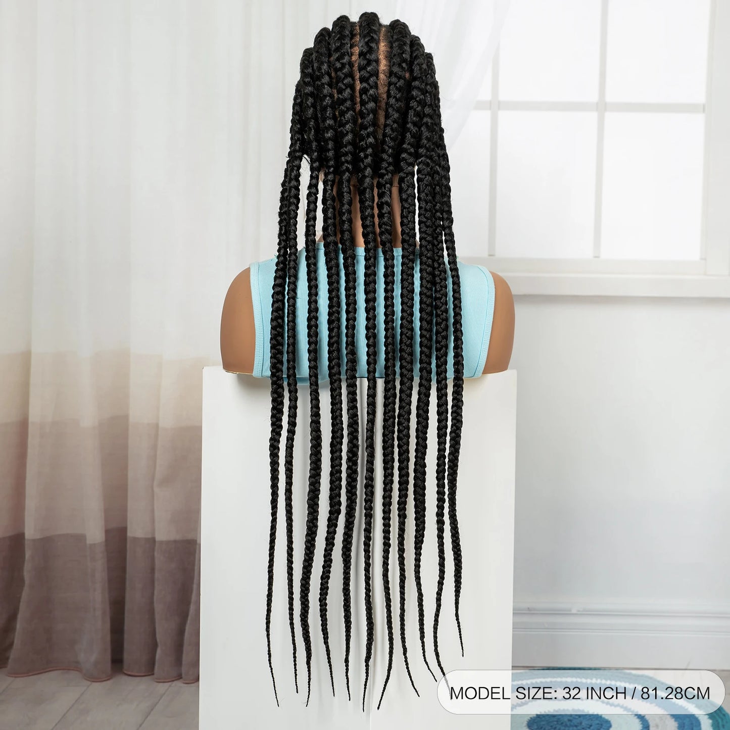 32In Full Lace Cornrow Braided Wigs Knotless Lace Frontal Braids Wig with Baby Hair