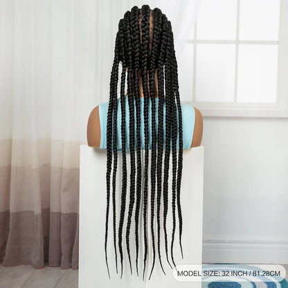 32In Full Lace Cornrow Braided Wigs Knotless Lace Frontal Braids Wig with Baby Hair