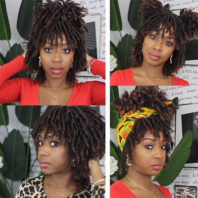 Dreadlock Wig Short Twist Wigs for Black Women Afro Curly Hair