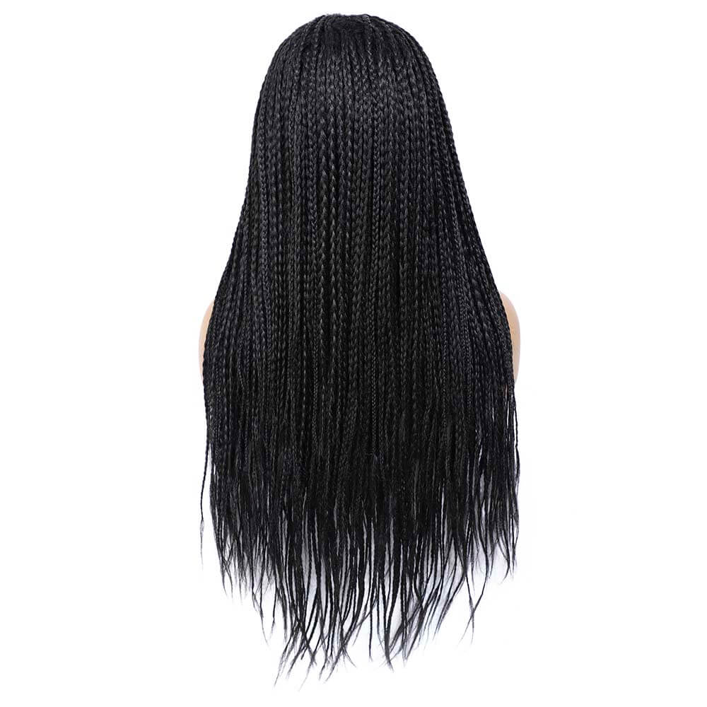 Black Color Long Micro Braids Wig Box Braided Wigs for Black Women