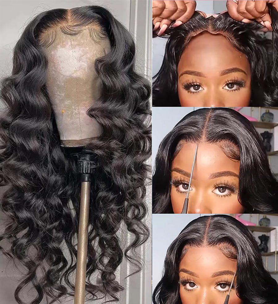 [Glueless Wig]  Loose Wave 6x4 HD Lace Easy To Wear Glueless Wigs  Pre-cut for Beginners  Wigs