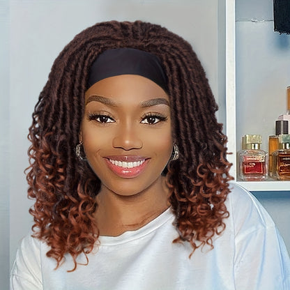 Headband Dreadlock Curly  Locs Crochet Hair  Afro Crochet Twist Braids Hair Wigs