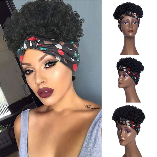 Hot Sexy Kinky Curly Wigs with Dot Headband
