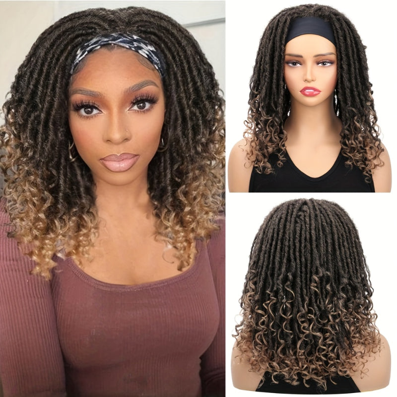 Headband Dreadlock Curly  Locs Crochet Hair  Afro Crochet Twist Braids Hair Wigs