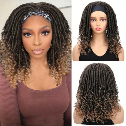 Headband Dreadlock Curly  Locs Crochet Hair  Afro Crochet Twist Braids Hair Wigs