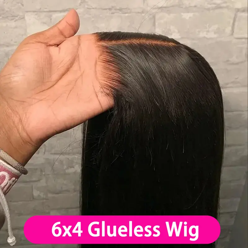 [Glueless Wig]  6x4 HD Lace Glueless Straight Wigs 3D Dome Cap Pre-Cut Wigs for Women