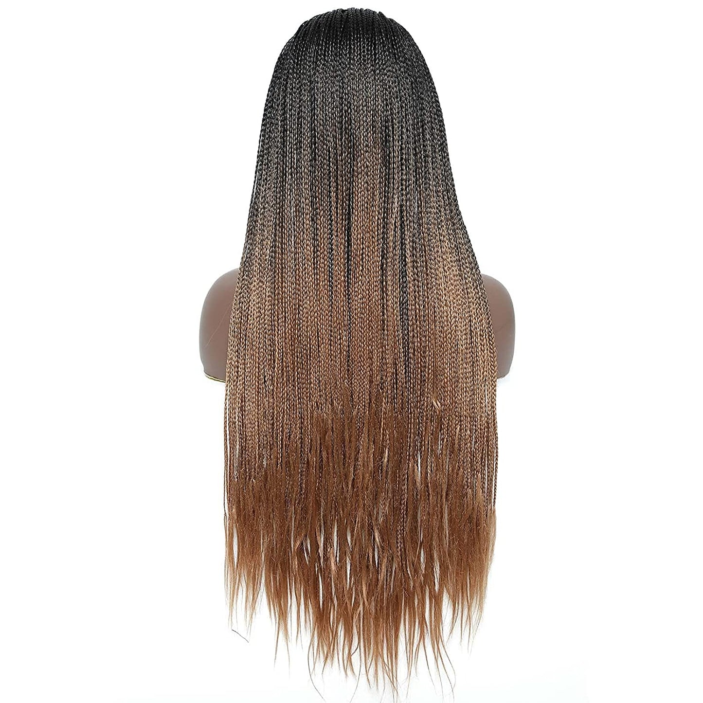 Black Gradient Light Brown Long Micro Braids Wig Headband Wigs Box Braided Wigs
