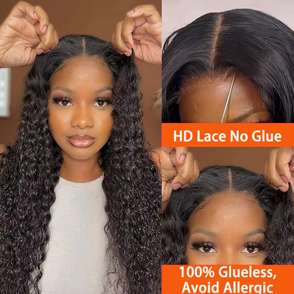 [Glueless Wig]  Water Wave 4x4 & 5x5 Pre-cut Lace Wigs Glueless  Wigs With Baby Hair