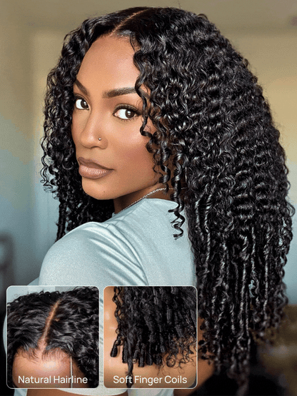 Chestnut Brown Burmese Curly Glueless Wig | 7×5 Lace