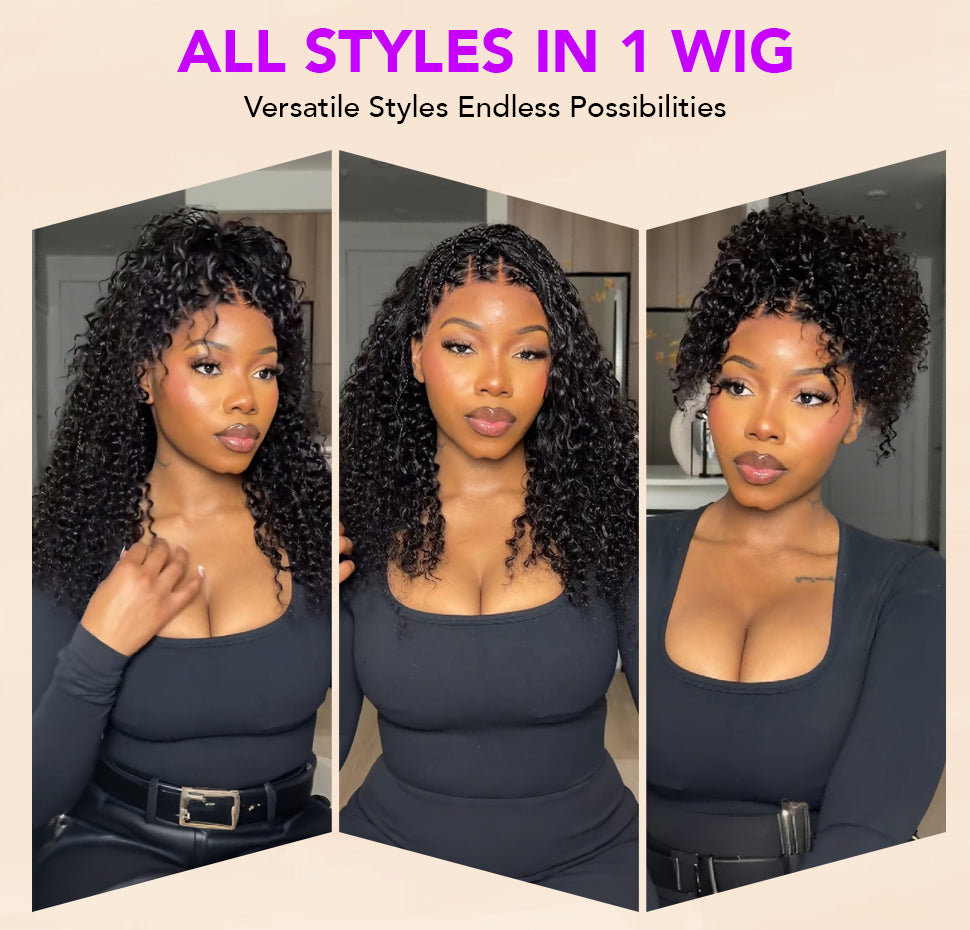 Knotless Boho Braided Wigs Glueless