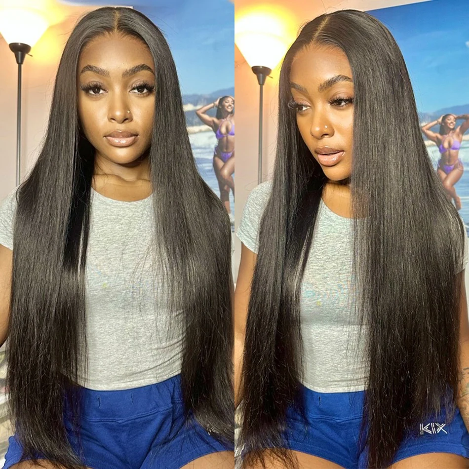 [Glueless Wig]  Pre-cut Easy To Wear Wig Straight 6x4 Lace Front  Glueless Wigs