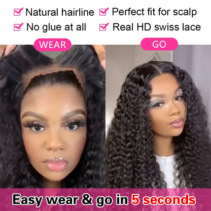 [Glueless Wig]  Water Wave 4x4 & 5x5 Pre-cut Lace Wigs Glueless  Wigs With Baby Hair