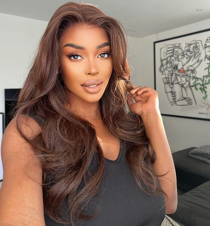 [Glueless Wig]  Hair Color Chocolate Brown Body Wave 4x4 & 5x5  Pre-cut Lace Ready To Go Glueless Wigs  Wigs