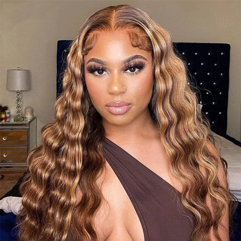 [Glueless Wig] Highlight P4/27 Loose Deep 4x4 & 5x5 Pre-cut lace Ready To Go Wig With Baby Hair