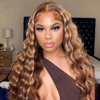 [Glueless Wig] Highlight P4/27 Loose Deep 4x4 & 5x5 Pre-cut lace Ready To Go Wig With Baby Hair