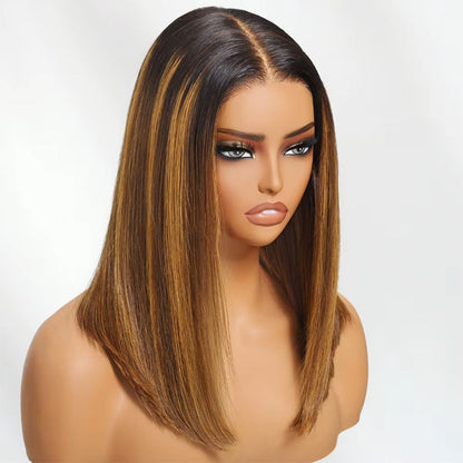 Glueless Brown Piano Highlight Bob Wig